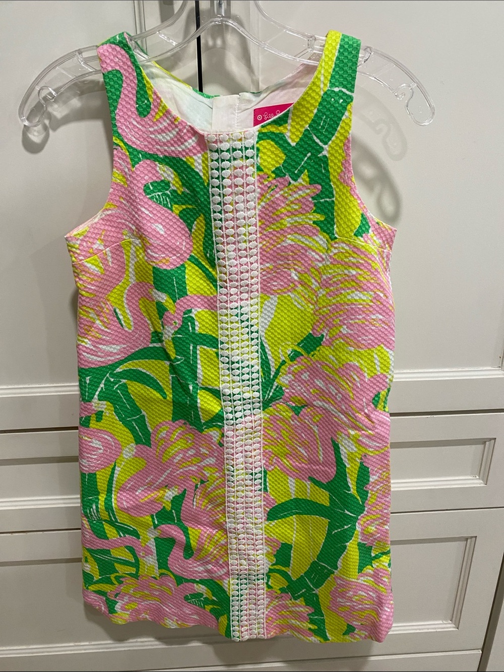 Lilly Pulitzer Pink, Green & Yellow Tropical Shift Dress